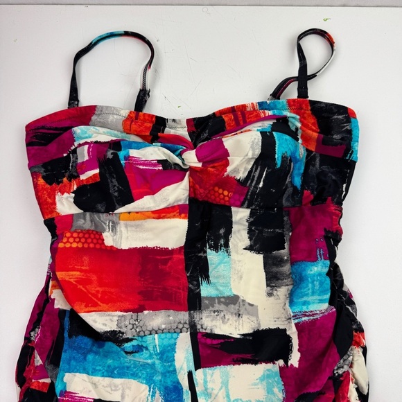 Christina Abstract Patterned One Piece Bathing with Skirt - Picture 3 of 13